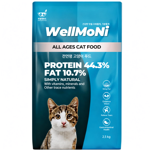 웰모니 플레이버 고단백 고양이 건사료 전연령 2.5kg, 1개, 간+장건강