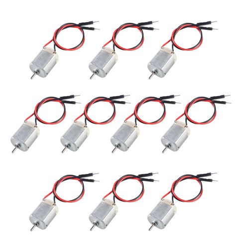 1.5V~6V 130형 소형 DC모터 수선 단자 부착 완구 로봇 제작용 미니 직류모터, 10개, 화이트