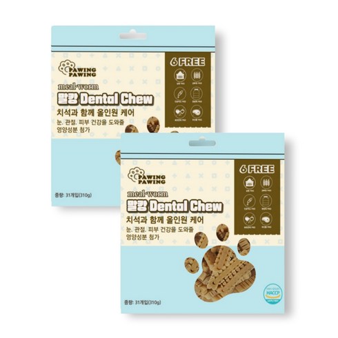포잉포잉 치석제거 밀웜 영양 강아지간식 애견간식 말캉 강아지텐탈츄 620g 2봉, 2개, 310g, 연어혼합맛
