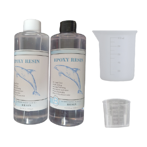 리리아트 고투명 크리스탈 레진 2액형 에폭시 500ml + 계량컵, 단일, 1개