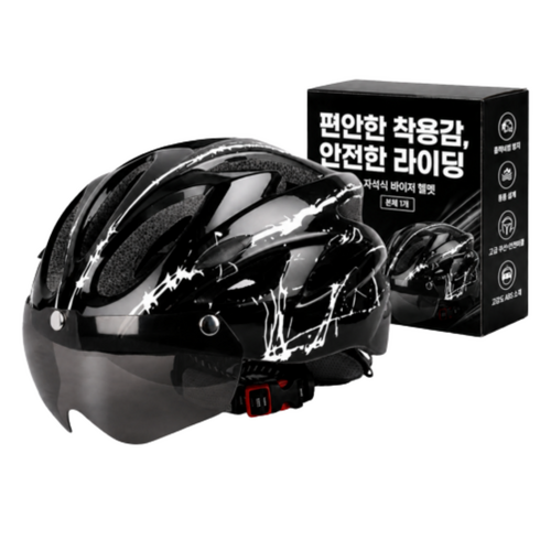 피크웨이브 경량 통풍 자전거 헬멧, 1개, 블랙화이트