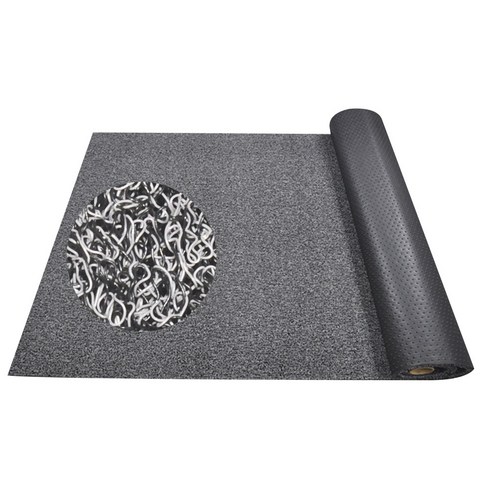 순수 코일 현관매트 100 x 120 cm 두께 20mm, 그레이 + 블랙, 1개