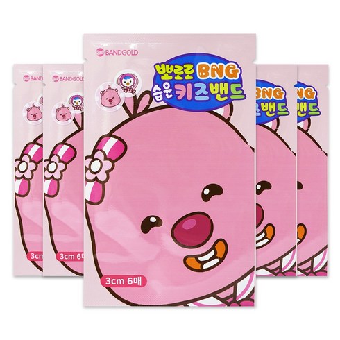 밴드골드 뽀로로 BNG 습윤 키즈밴드 루피 6매입 x 5개, 6개입