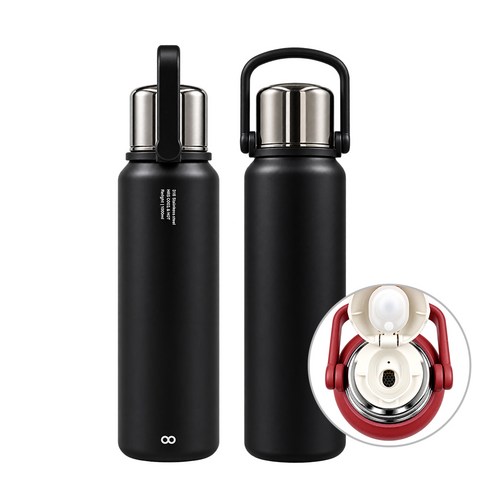 레잇 핸들 텀블러 보온병 블랙 1500ml RE26S016E6CBK, 1개