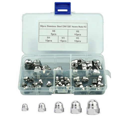 304 스테인리스 볼트마개 육각 캡너트 M3 M4 M5 M6 M8 50pcs1세트