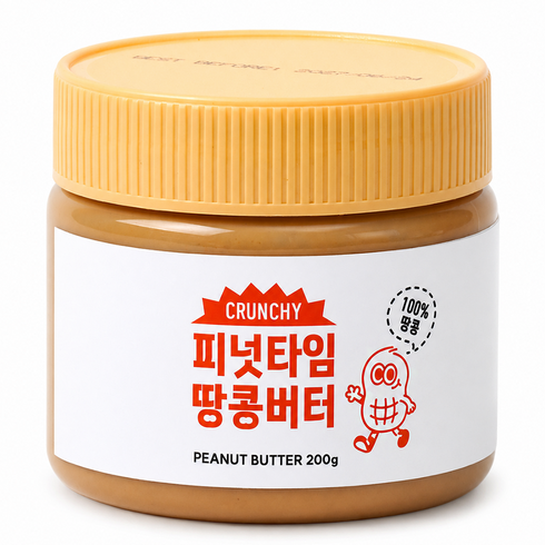 [오독오독 땅콩] 피넛타임 무가당 100% 땅콩버터 크런치, 1개, 200g