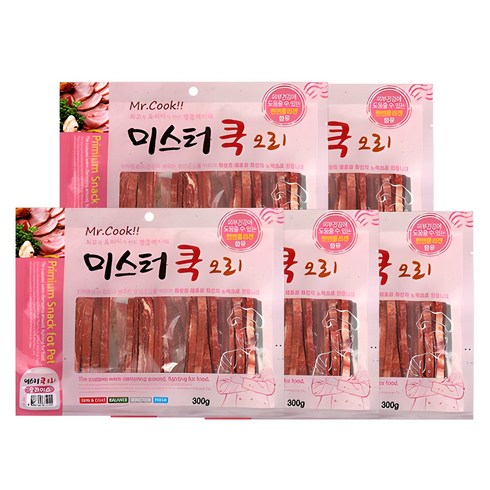 미스터쿡 강아지 슬라이스 간식, 오리맛, 300g, 5개