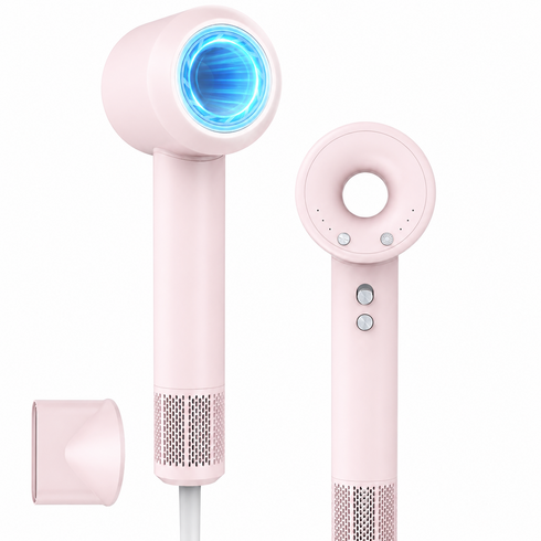 Luxeed 헤어 드라이기 초고속 BLDC모터 3억 음이온 헤어 케어 드라이어 초경량 휴대용 여행용, Brush Pink, GS86