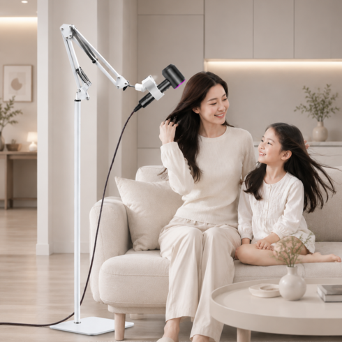 MOLLM 드라이기 거치대 스탠드 헤어드라이기 거치대 드라이어 홀더, 화이트, 1개