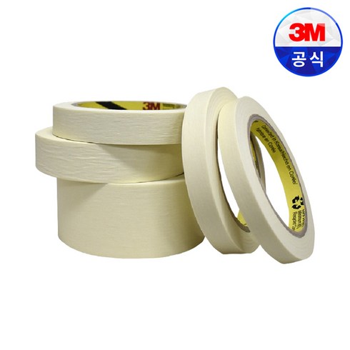 3M 마스킹 테이프 24mm X 40M 아이보리 종이테이프, 1개