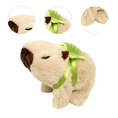귀여운 점프 카피바라 장난감 / 소리나는 아동 완구 / 어린이 선물 추천, 1개, 베이지, 11cm