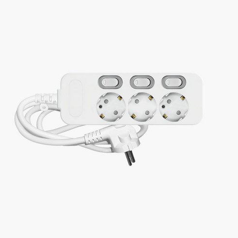 개별스위치 고용량 3구 멀티탭 3500W, 1개, 3구 화이트, 2m