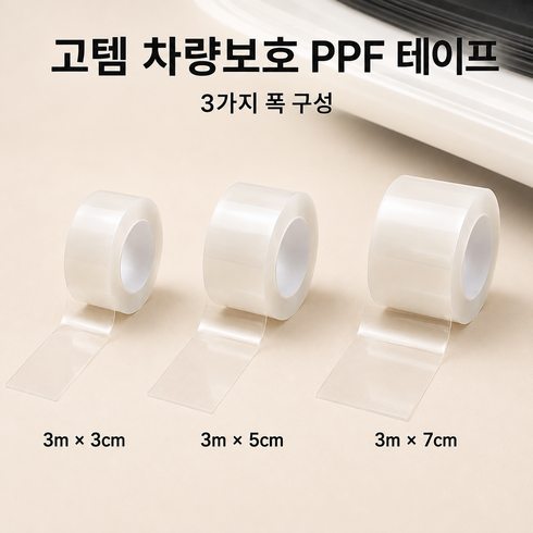 고템 차량보호 테이프 문콕방지 테이프 도어가드 도어가니쉬 PPF TPH 1+1+1 3p, 1개, 투명