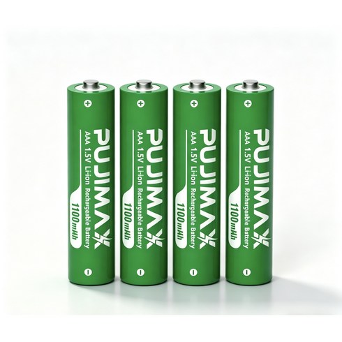 PUJIMAX 1.5V AAA 1100mWh 리튬충전지 충전함 전용 고용량 충전건전지 손전등 장난감 혈압계 리모컨 다기능 호환, 1개, 4개입
