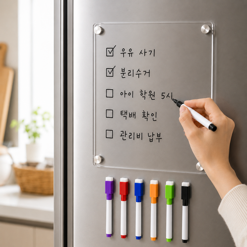크루온 냉장고메모보드 자석보드 냉장고칠판, 아크릴
