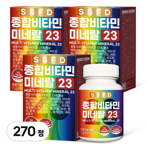 순수식품 종합 멀티 비타민 미네랄, 90정, 3개