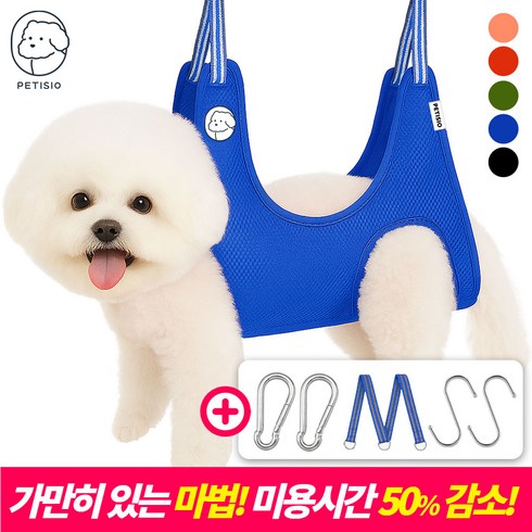 쁘띠시오 강아지미용거치대 고양이 애견 강아지 미용 발톱 발톱깎이 해먹 테이블 거치대 의자, 3. 블루, 1개, XS