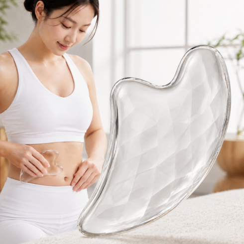 여리여리 전신 바디 복부 대형 대왕 괄사 마사지기, 투명, 1개