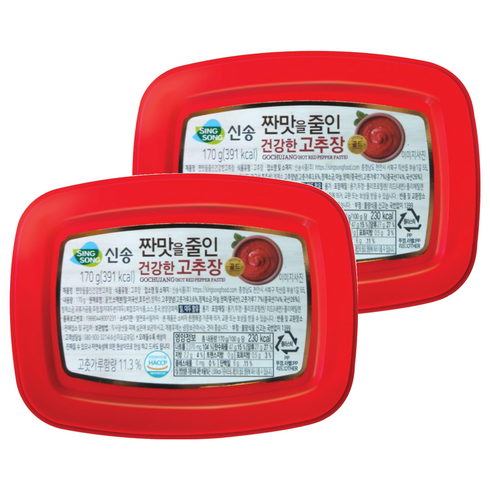 신송식품 짠맛을줄인 건강한 고추장, 170g, 2개