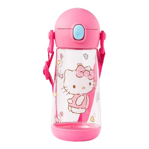 릴팡 더보틀 원터치 어깨끈 트라이탄 물통, 헬로키티, 470ml, 1개