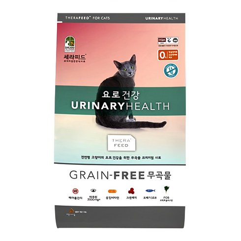 세라피드 고양이 그레인프리 기능성 사료, 유리너리+결석, 2kg, 1개