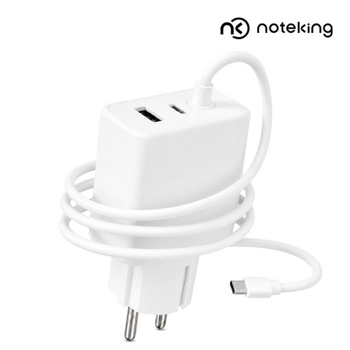 노트킹 65W 충전기 접지형 일체형 충전기 어댑터 PD PPS C타입 USB-C USB-A 멀티포트 접지형 노트북 전원 PQ2, 1개, NK6520-GP2C1A 화이트
