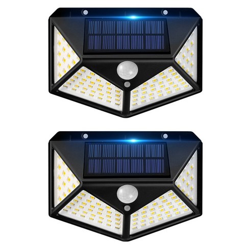 오이키 태양열 LED센서등 야외조명 정원등, 화이트, 2개