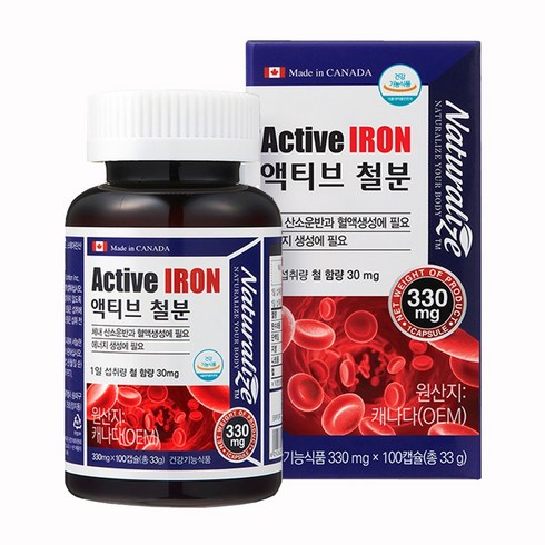 네추럴라이즈 액티브 철분, 100정, 1개
