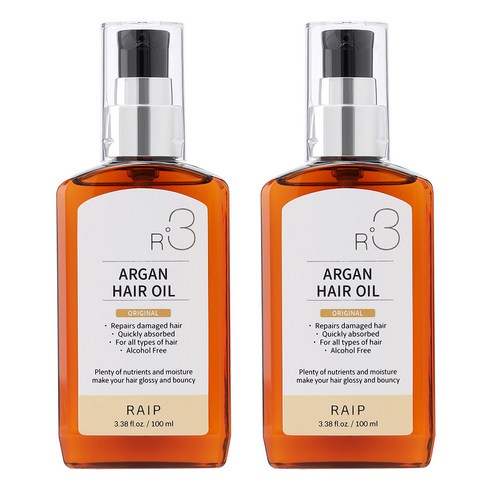 라입 R3 아르간 헤어 오일 오리지널, 100ml, 2개