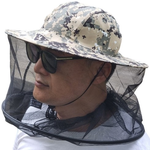메디플러스 촘촘한 벌레차단모자 등산 낚시모자 벌초모자 모기해충방지벌망 턱끈조절, 카키, 1개