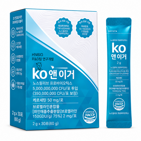 코앤이거 코건강 코유산균 노스릴리브 프로바이오틱스 50억 CFU 환절기 퀘르세틴 브로멜라인 파우더스틱 30포 1개월분, 1박스, 30회분
