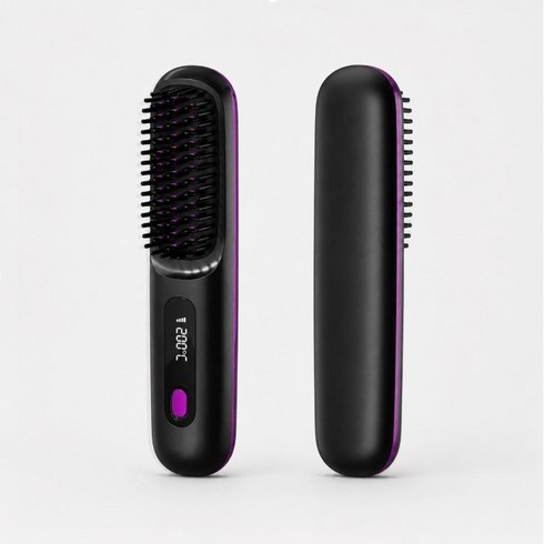 무선 빗고데기 음이온 브러쉬 스타일러 매직기 휴대용, 블랙, ITS-HAIRBK