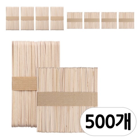[모핸] 아이스크림 막대 (하드스틱) 500p, 나무(소+대)혼합, 10세트