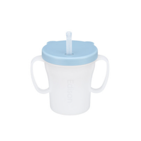 에디슨 베이비 흘림방지 빨대컵, 블루, 4개, 200ml