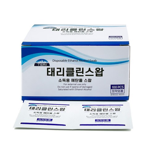 태리스왑 소독용 에탄올 알콜솜, 4개, 100매