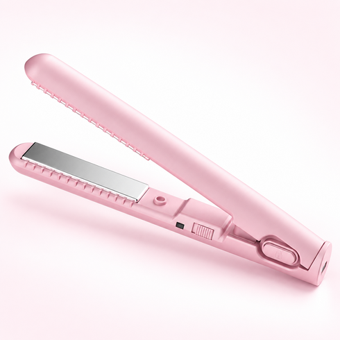 휴대용 USB 미니 판고데기 앞머리 스트레이트 컬링 겸용 핑크, 곱슬.생머리 2-in-1, 핑크색