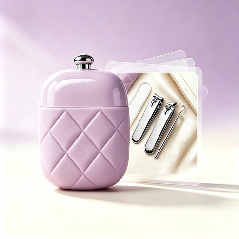 손톱깍이세트 네일케어도구 휴대용손톱깍이, 1세트, 고급 퍼플