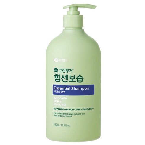그린핑거 유아용 힘센보습 에센셜 샴푸, 500ml, 1개