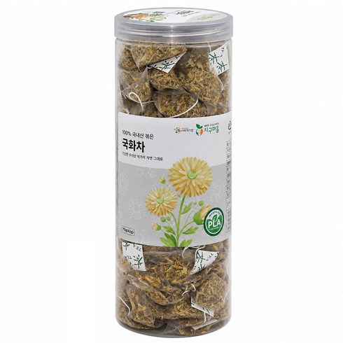 지구마을 생분해필터 PLA 국내산 국화차 삼각티백 전통차, 600mg, 1개, 70개입