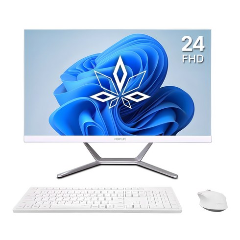뷰라이프 24인치 일체형PC N5095 윈도우11포함 무선키보드마우스 증정, 화이트, 8GB, 120GB, WIN11 Pro, AP-D238-N5