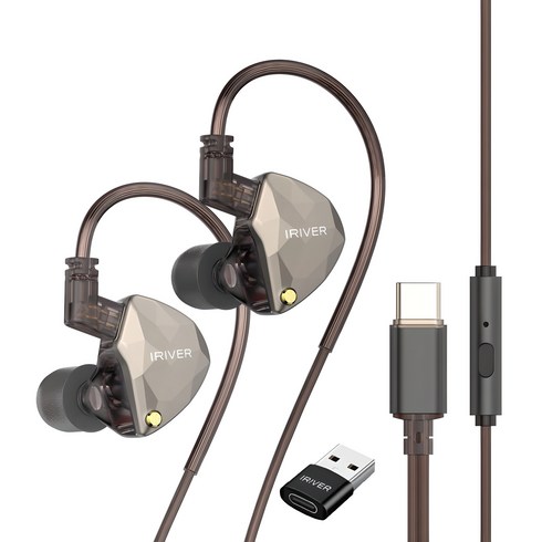 아이리버 서라운드 7.1 C타입 USB 유선 게이밍 이어폰 마이크, IGE-8D60C, 블랙