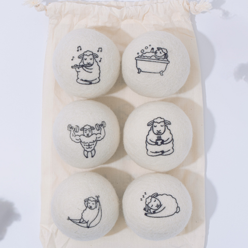 리빙모먼트 양모볼 건조기 세탁볼 정전기 방지 드라이볼, 1세트, 화이트