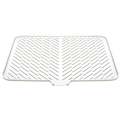 코지톡 특대형 주방 물빠짐 식기건조매트 실리콘 드라잉매트 트레이, 1단, 화이트, 1개