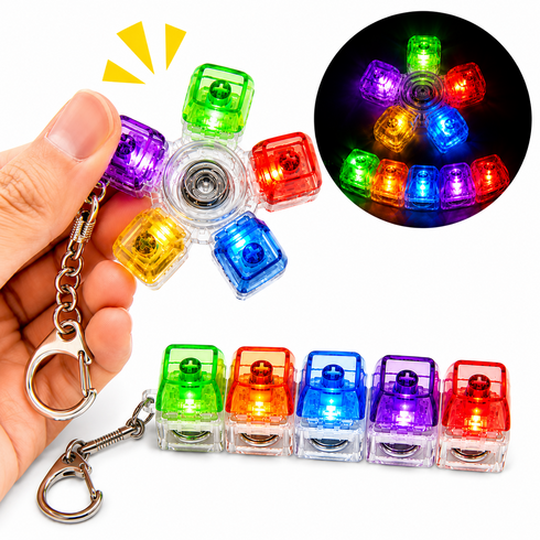 LED 스피너 불빛 5구 6구 무지개 딸깍이 키링 키캡 1세트