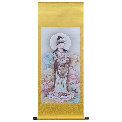 풍수백화점 관세음보살 불교 그림 족자 132cm 대형 관음보살 관자재보살 부처 그림