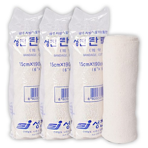 성진 탄력붕대 15cm (6인치) 압박붕대 특대형, 1세트, 3개입