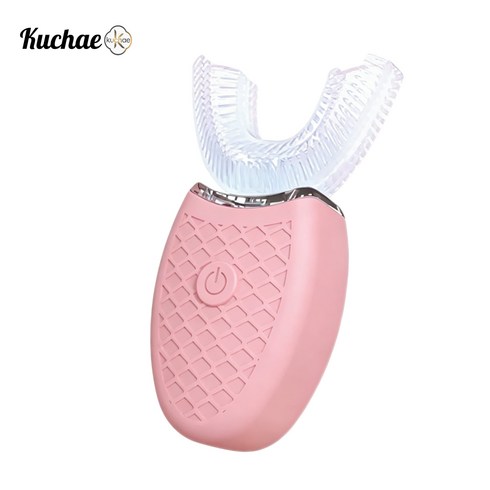 Kuchae 실리콘 전동칫솔 치아미백기, 1개, 핑크, AY-68102