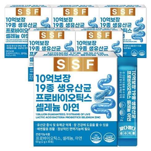 순수식품 19종 생유산균 프리 프로바이오틱스 셀레늄 아연, 60g, 6개