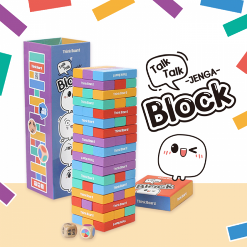 [씽크보드] 톡톡젠가블럭 (talk talk jenga 감정젠가) (KC인증), 1개