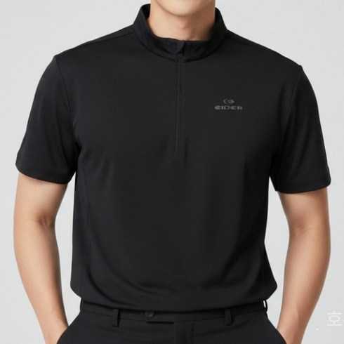 아이더 남성 반팔티 집업티 냉감 아이스 자카드 쿨링 흡습속건